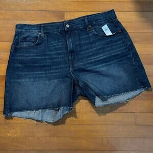 NEW Old Navy Plus Size 18 High Rise Slouchy Straight Denim Jean Shorts Raw Hem
